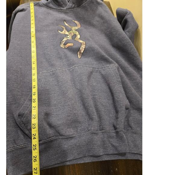 Mossy Oak Browning Realtree Hoodie Sweatshirt Blue Mens Large - Picture 7 of 7